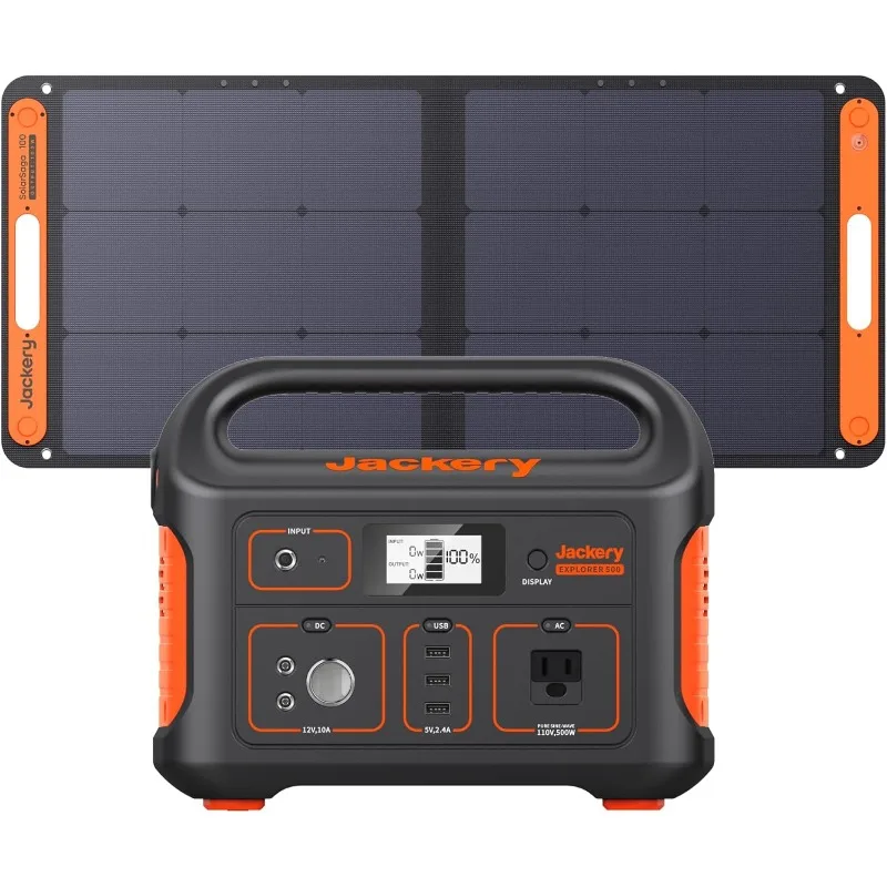 Jackery Solar Generator Explorer 500, 518Wh Portable Power Station Mobile Lithium Battery Pack with 1xSolarSaga 100 for RV Road