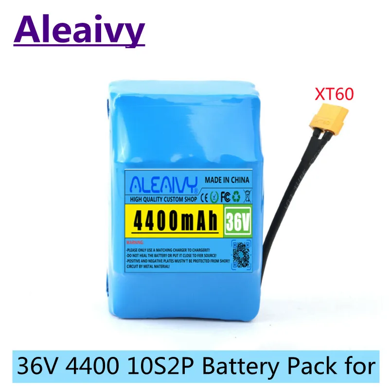 

Aleaivy New 36V 4.4Ah 4400 MAh High Drain 2 Wheels, Electric Scooter Balancing 18650 Lithium Battery Pack for Self-balancing Fit