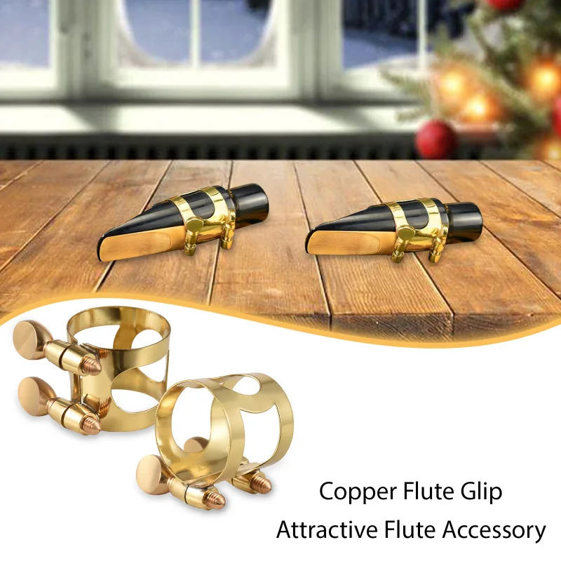 Tenor/Alto/High Pitch Sax Ligature Brass Ligature Fastener Adjustable Double Screw Alto Sax Mouthpiece Ligature Clip Accessories