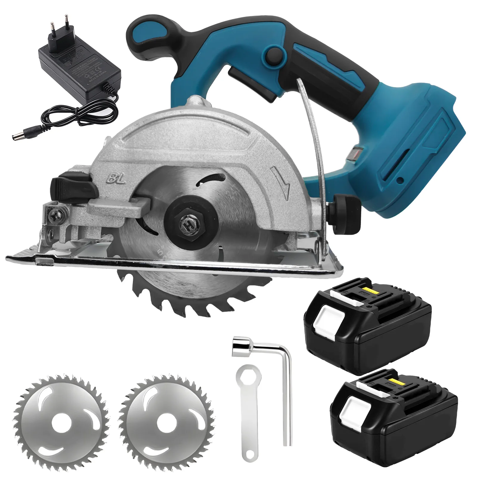 5 Inches Brushless Cordless Circular Saw For Makita Battery,1400W & 10800r/min Compact Circular Saw,The Cutting Depth Is 45mm