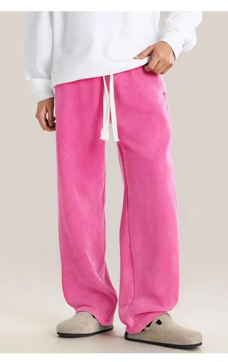 400G Retro Snow Pants Men Women Unisex - High Waist Loose Straight Leg Joggers Casual Athletic Sweatpants Trendy Streetwear