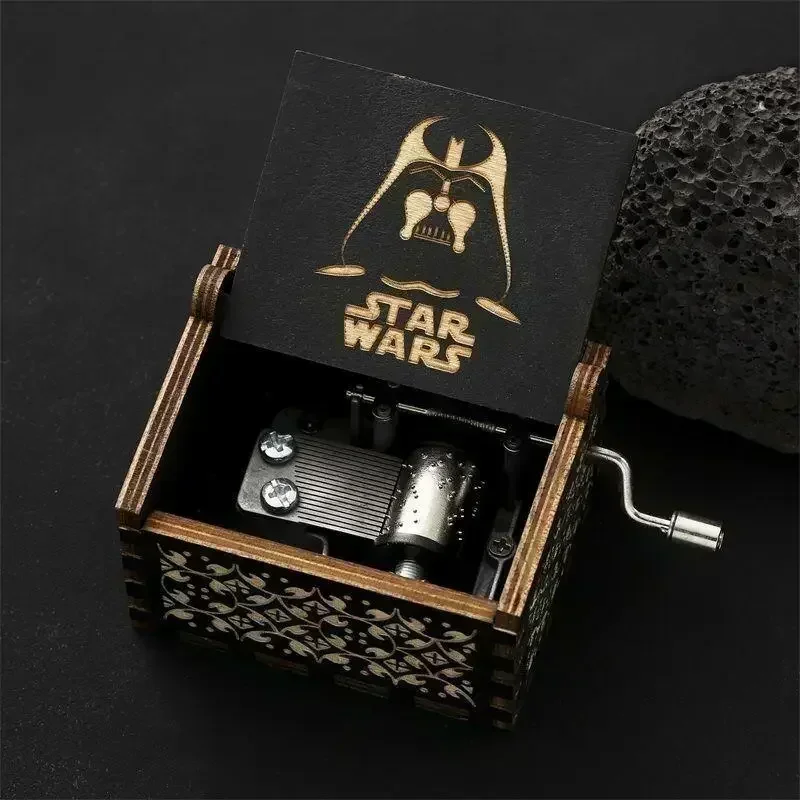 Stars Wars Anime-Thema aus Holz mit Handkurbel, Oktave, kreative Spieluhr, Paar, Hochzeit, Freund, Geburtstag, Weihnachten, Dekoration, Geschenke