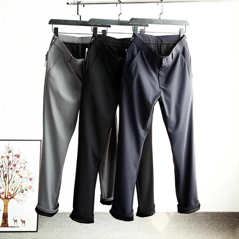 

Мужские повседневные прямые длинные брюки с защитой от порезов, водонепроницаемые четырехсторонние эластичные осенние модные городские брюки Sle