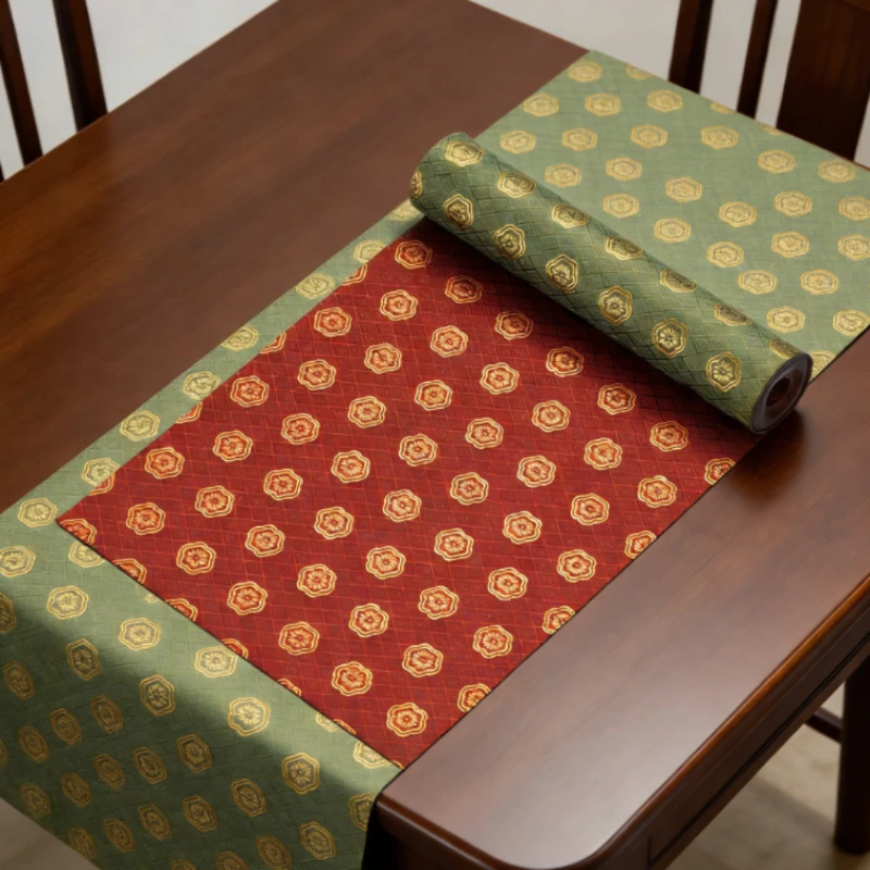 Japanese Nishijin Ori Double Sided Dual Color Brocade Table Runner Tea Cloth Zen Tea Ceremony Accessories High End Textile Craft