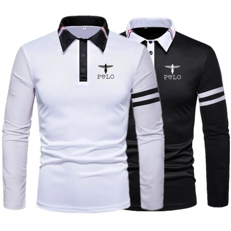 2025 Spring Men's Sports and Leisure Long Sleeve Polo Shirt Men's Long Sleeve Shirt