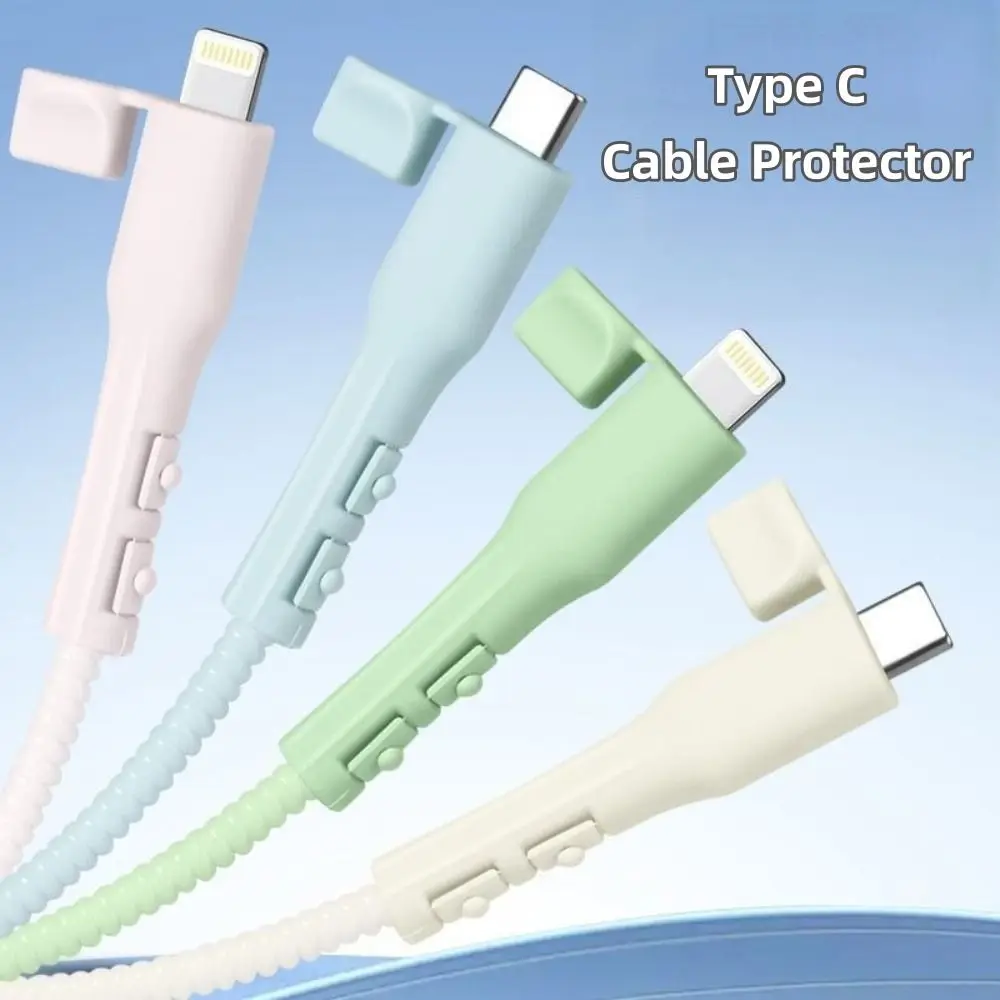 20pcs New Silicone USB-C Cable Protectors Flexible Easy Install Data Cable Guards Anti-Break Design Cable Sheaths Ofiice Use