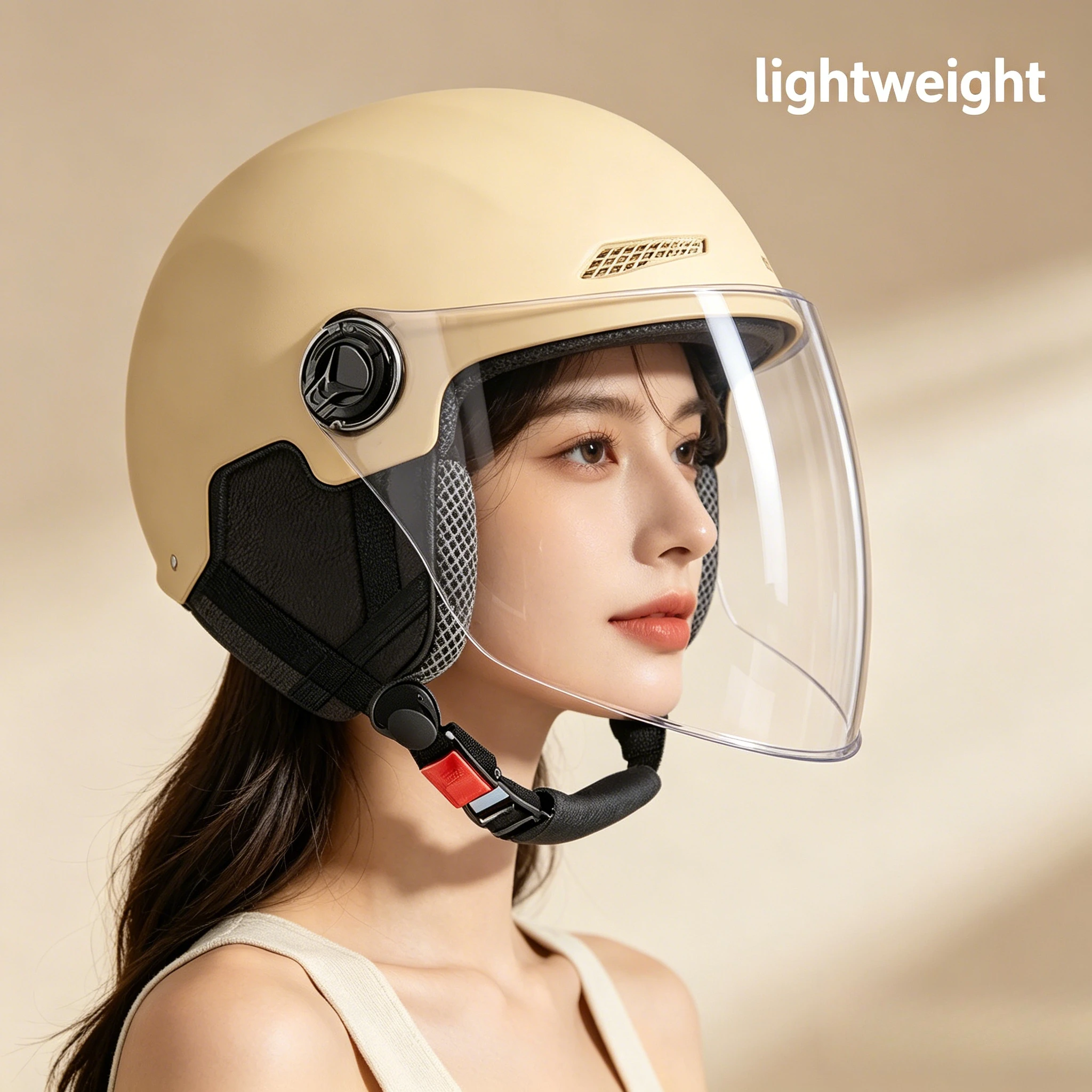 3C Certified Cartoon Half‑Face Helmet with Goggles, Adult Safety Half Helmet for Men Women Motorbike Electric Scooter