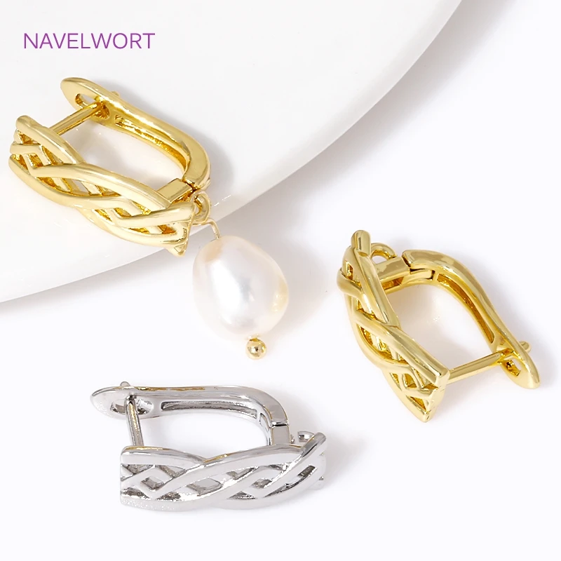 Trendy Brass Earring Hooks Clasp Accessories 18K Gold Plated Earwires Fasteners,Earring Fixtures,For Earring Making Accessories