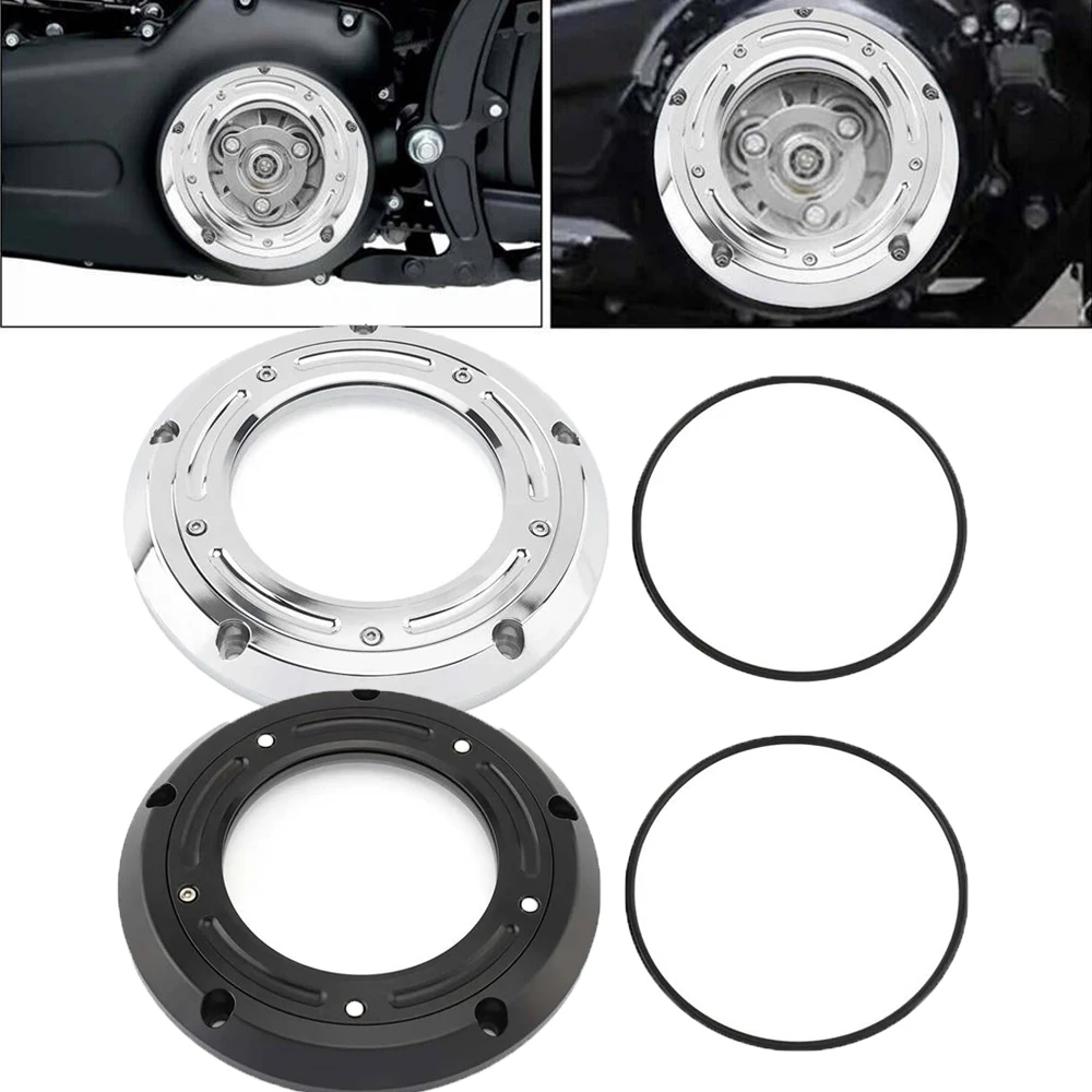 

Motorcycle Engine Clear Derby Clutch Cover Black Sliver Aluminum Motorbike For Harley Dyna Softail Touring Trike 1999-2017