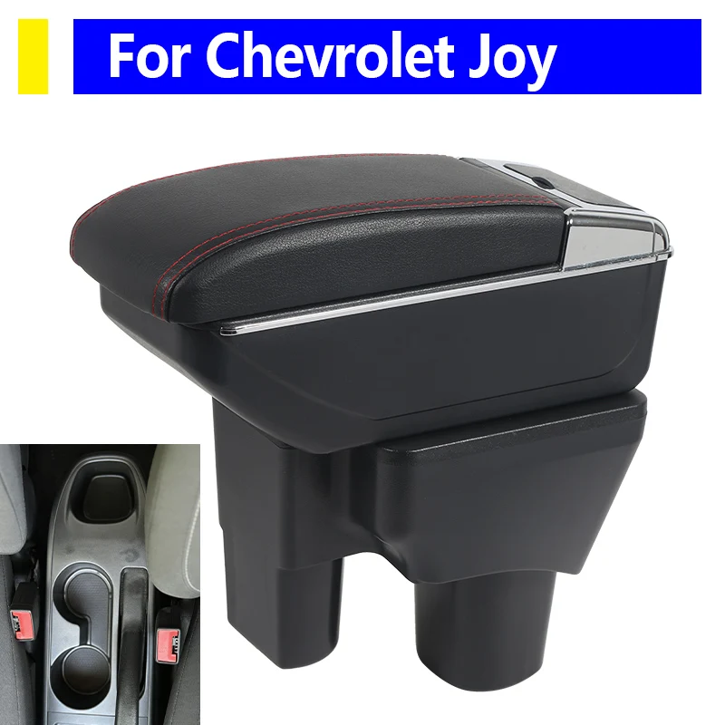 

Car armrest for Chevrolet Joy interior design car console storage box with cup holder Black PU leather car accessories