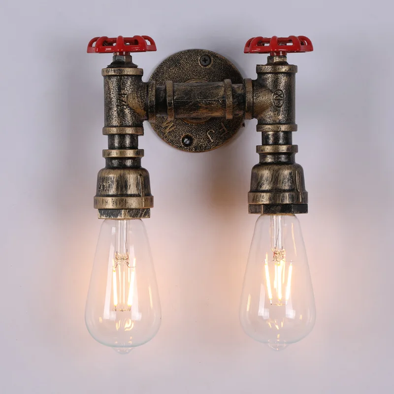 

American Retro Water Pipe Wall Lamp Creative Industrial Style Restaurant Bedroom Bar Coffee Shop Corridor Nostalgic Wall Lights