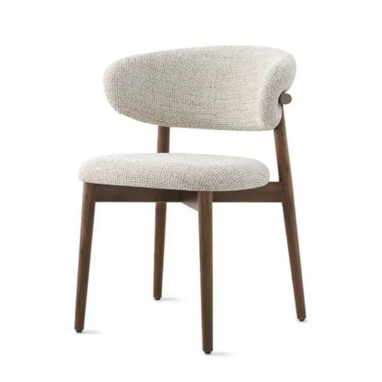 Nuevo diseño de fábrica, precio al por mayor, muebles de restaurante, silla de comedor de madera de cuero a la venta, tela de lino, Color personalizado
