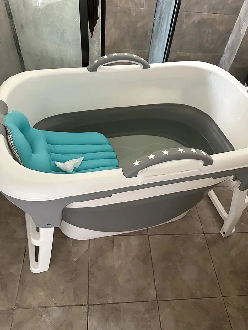 

Modern Plastic Bathtub for Bathroom Simple Thickened Portable Folding Bathtub Sitting Bath Steaming Household Portable Bathtubs