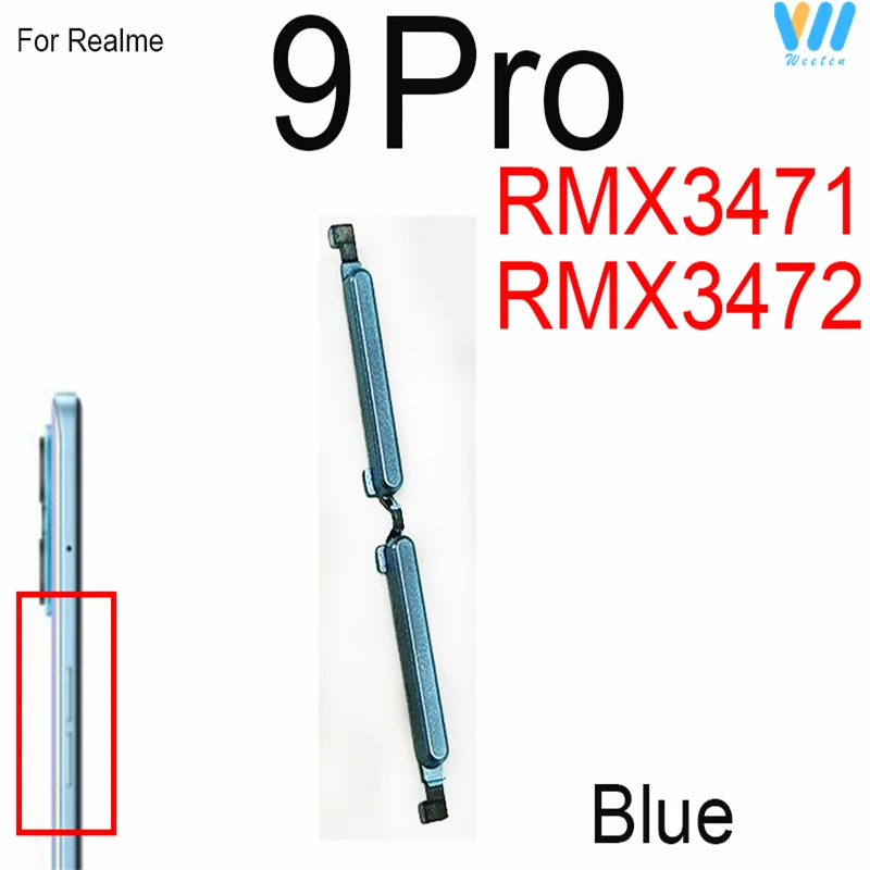 Power Volume Buttons For OPPO Realme 8 8Pro 8i 8S 5G 9Pro ON OFF Side Power Volume Buttons Up Down Key Replacement Parts