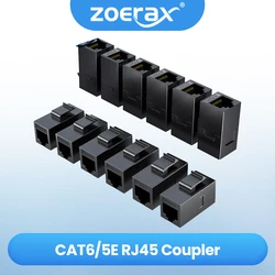 ZOERAX RJ45 Cat6 Cat5e Keystone Coupler, Female to Female Cat6 Cat5e Keystone Jack, UTP Keystone Coupler Insert, Black