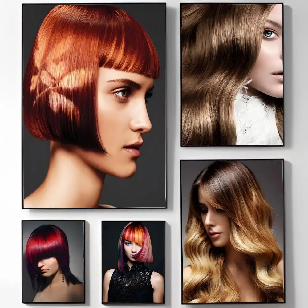 Stylish Professional H-Hair Salon Poster High-definition Art Sticker Self Adhesive Waterproof Home Decoration