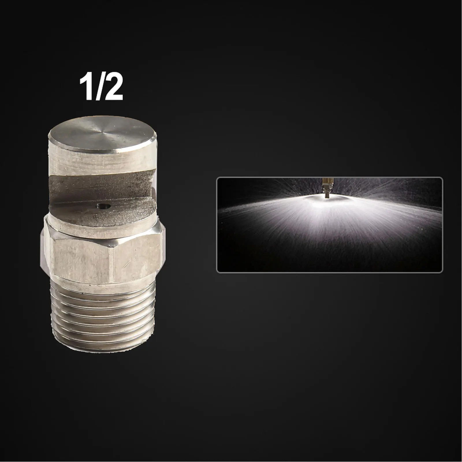 Stainless Steel Boomless Nozzle 12 Inch for BSP with 170 Degree Spray Angle Perfect for Lawn Irrigation and Air Humidification
