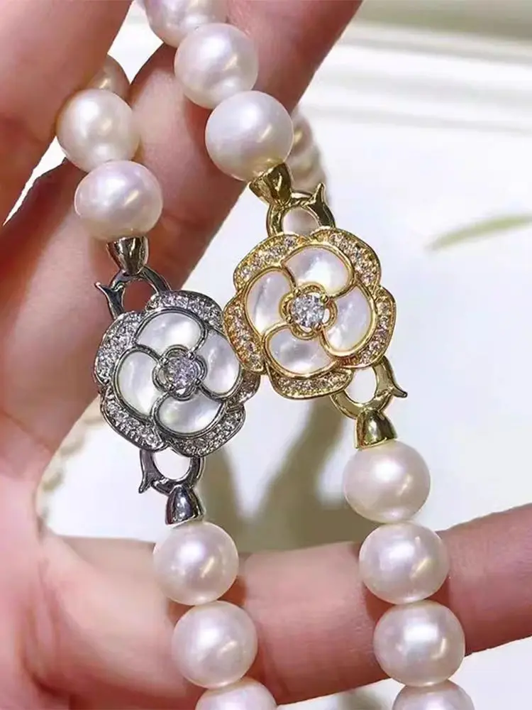 Juya 18K Gold Plated Decorative Sector Fastener Connector Lock Clasps Accessories For DIY Needlework Beads Pearls Jewelry Making view 5