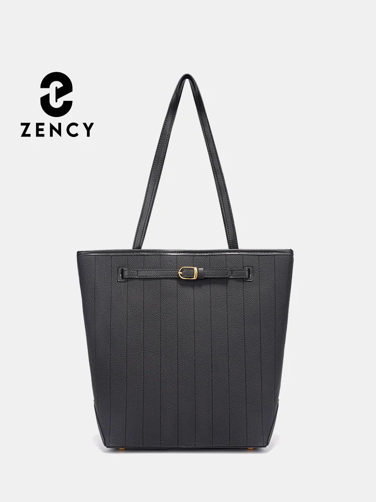 Zency Bag Genuine Leather Women's Work Tote Bag Handbag Large Capacity Bag Pocket Purse For A4