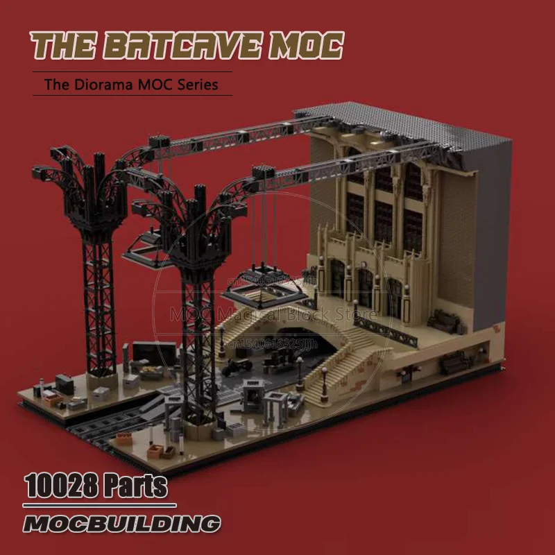 The Batcave MOC Building Blocks Wayne Terminus Architecture Model DIY Assembly Technology Bricks Xmas Toys Display Gift