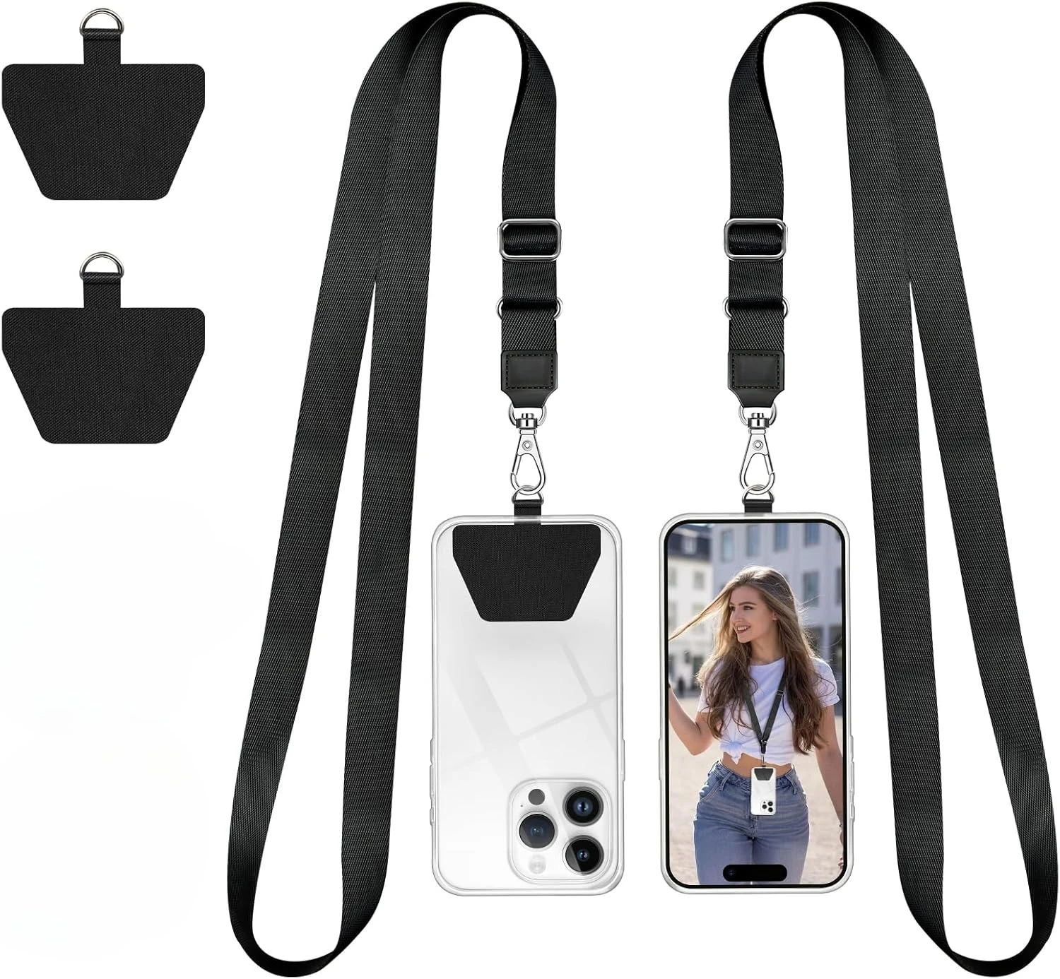 

Универсальный регулируемый шейный ремешок для телефона, чехол для телефона, ключи, идентификационные значки, совместимые с iPhone, Samsung, большинством смартфонов