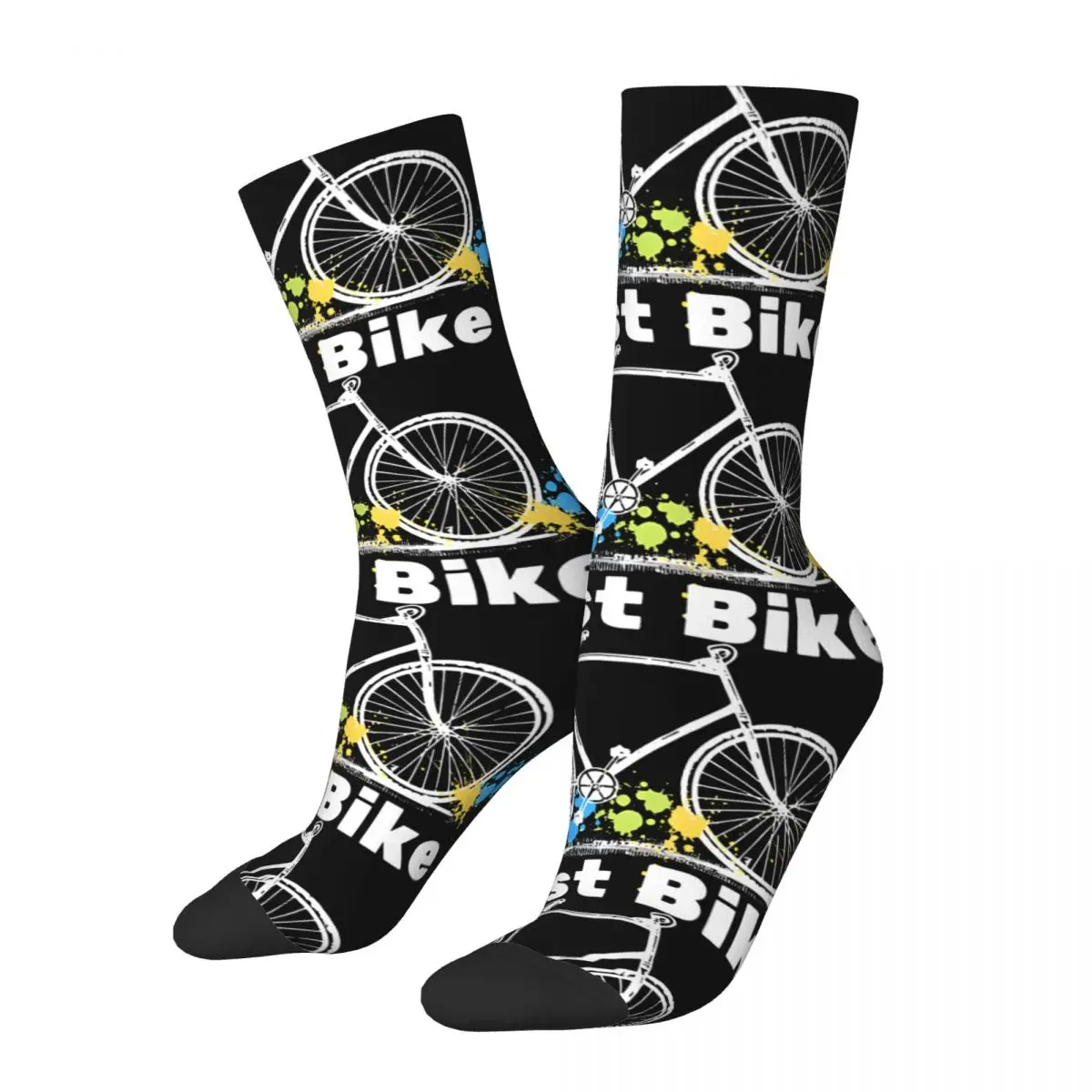 

Funny Happy Just Retro Harajuku Mountain Bike MTB Hip Hop Novelty Seamless Crew Crazy Sock