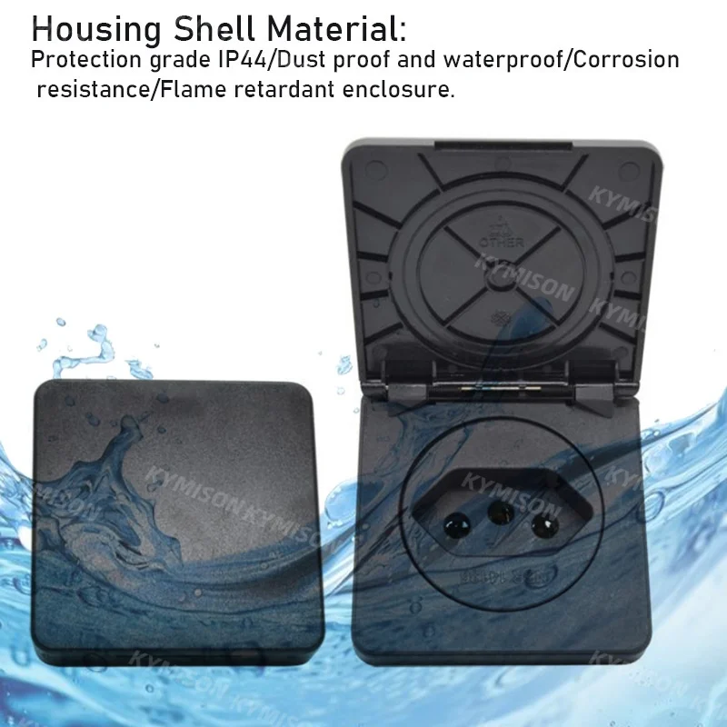 Brazil Waterproof Dustproof Industrial Socket 10A / 20A 250V IP44 AC Power Socket Power Connector Plug Electrical Socket