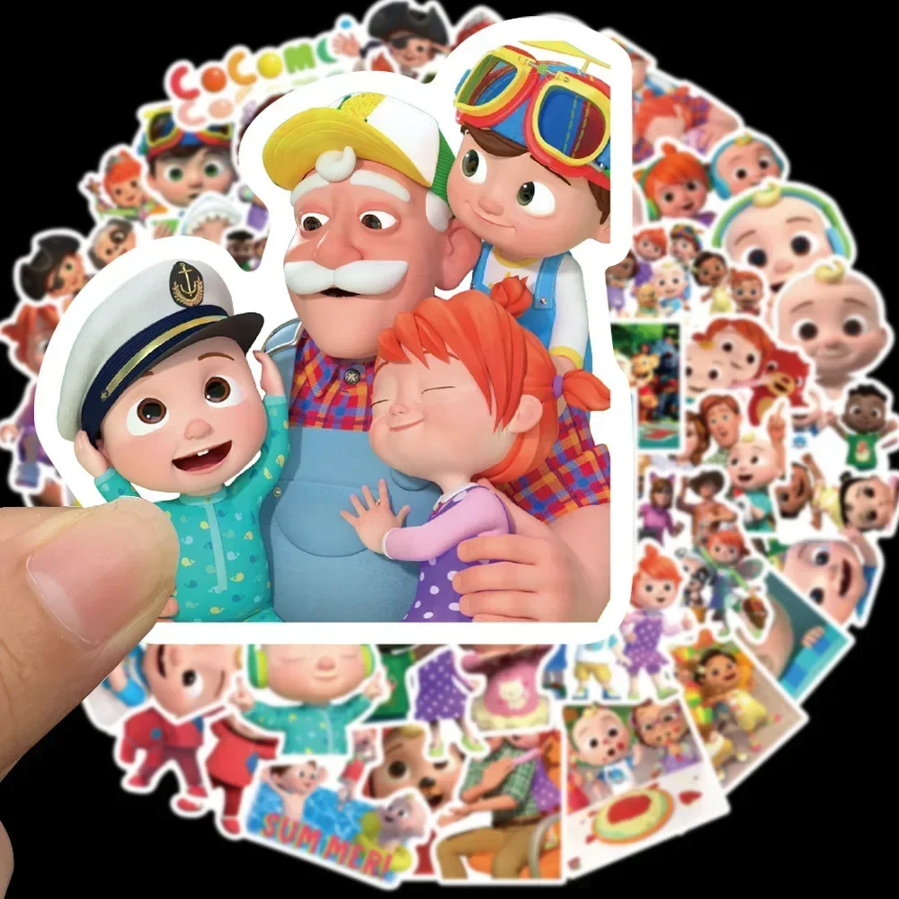 100PCS Cartoon Cocomelonly Children\'s Reward Hand Account Luggage Skateboard DIY Stickers