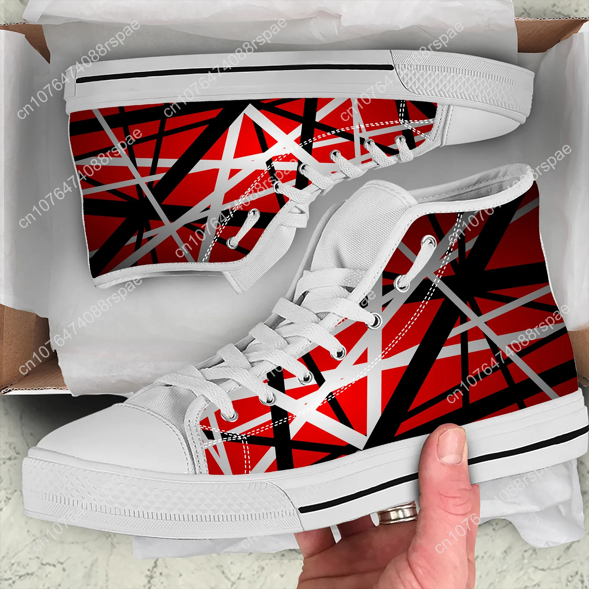 Van EVH 5150 STRIPES Halen Harajuku Lightweight High Top Canvas Shoes Men Women Casual Shoes Casual Breathable Sneakers Sneakers