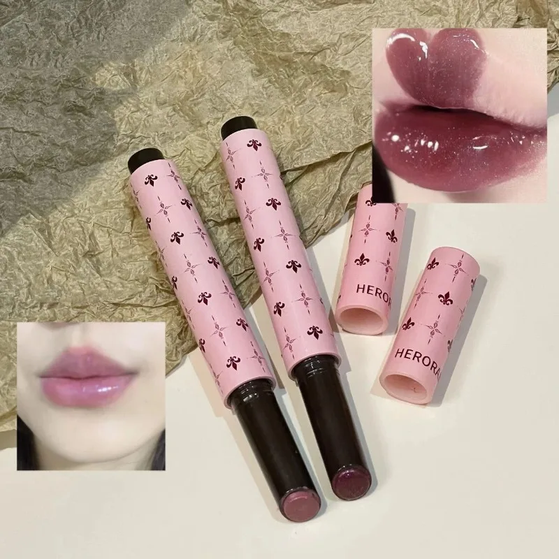 Roxo shimmer lábio geléia caneta hidratante espelho brilho água luz sólida batom de longa duração não-desvanecimento brilhante brilho labial