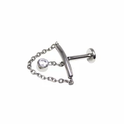 G23 Titanium Lip Stud Helix Piercing Jewelry Cartilage Lobe Tragus Earrings Septum Labret Clicker Body Jewelry Women Wholesale