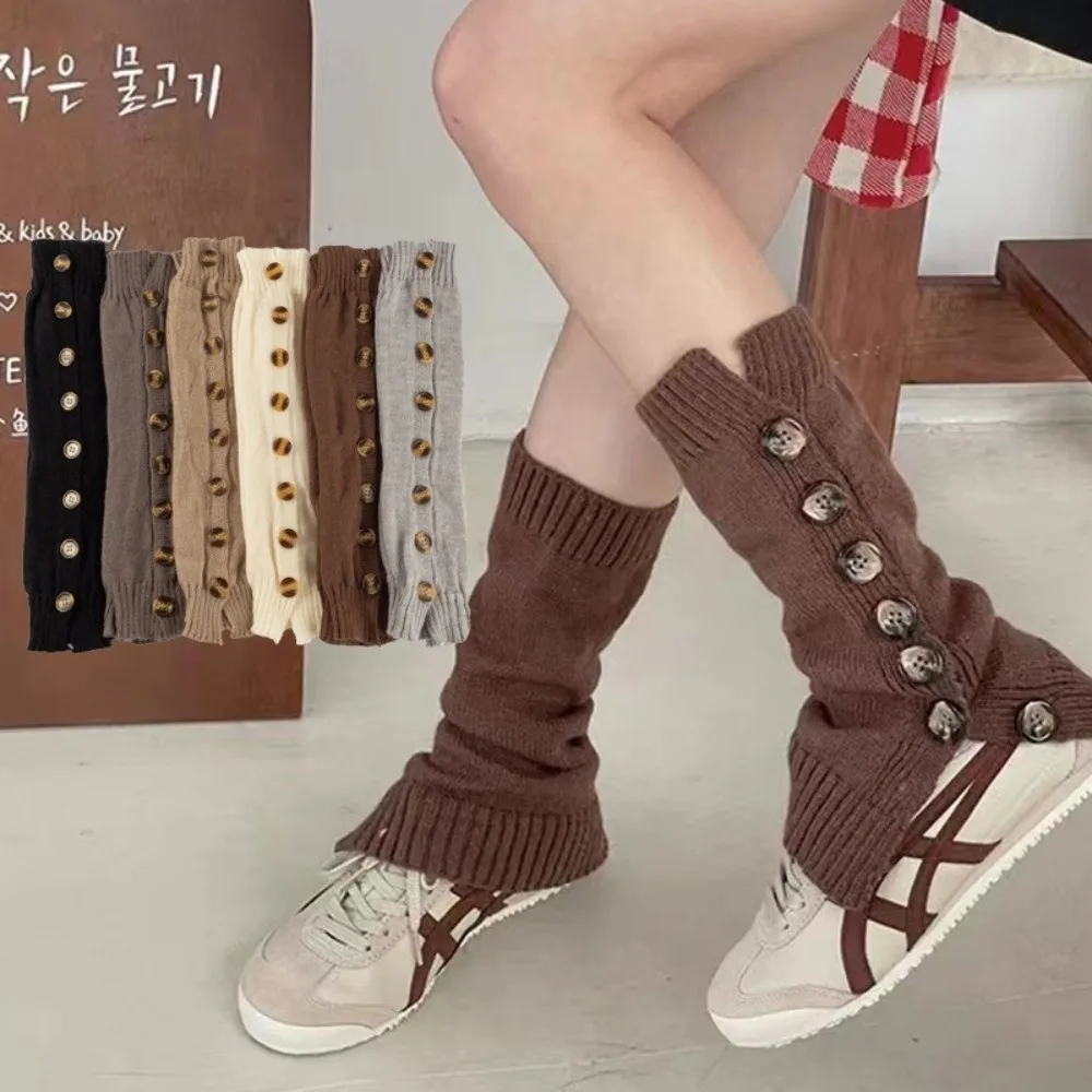 

New Solid Color Leg Warmers Thickened Harajuku Middle Tube Socks Mid-Calf Sock Autumn and Winter