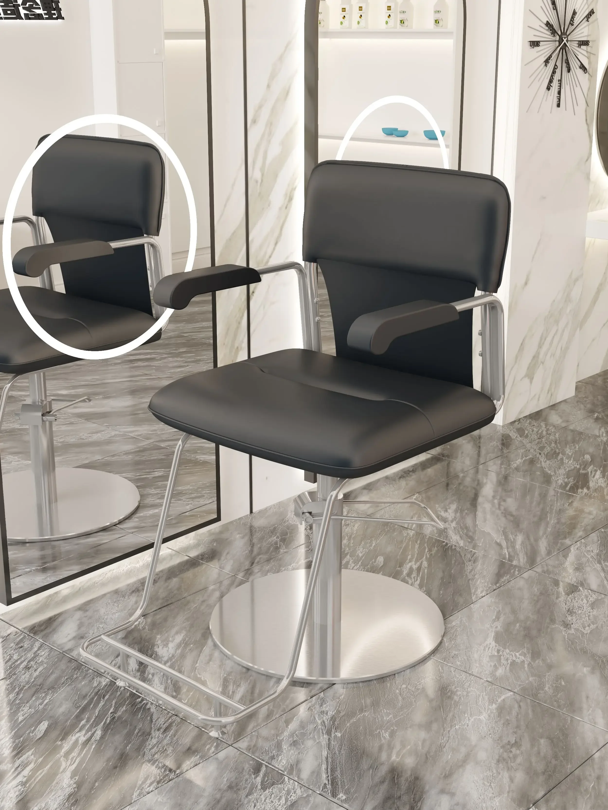 

Vintage Simple Comfort Barber Chair Barbershop Professional Barber Chair Swivel Lift Perm Silla De Barbería Salon Furniture WT