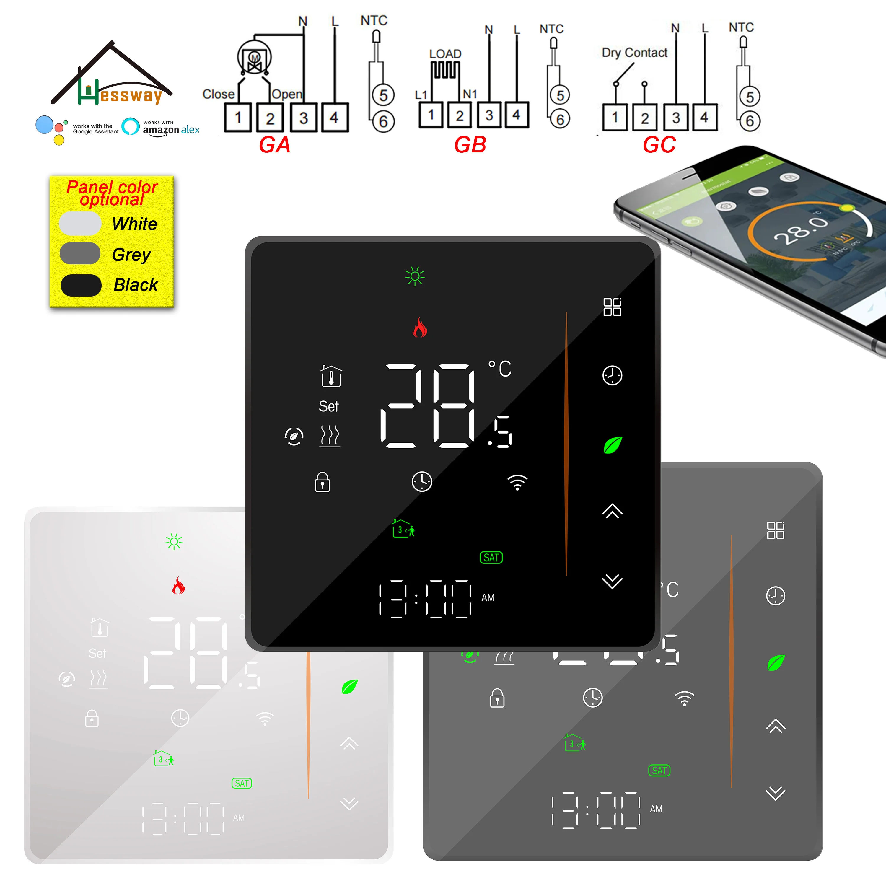 

Saving Smart Home Heating Thermostat WIFI for Floor Radiant Temperature Control Gas Boiler,Convection Valve,Electric Heating 16A