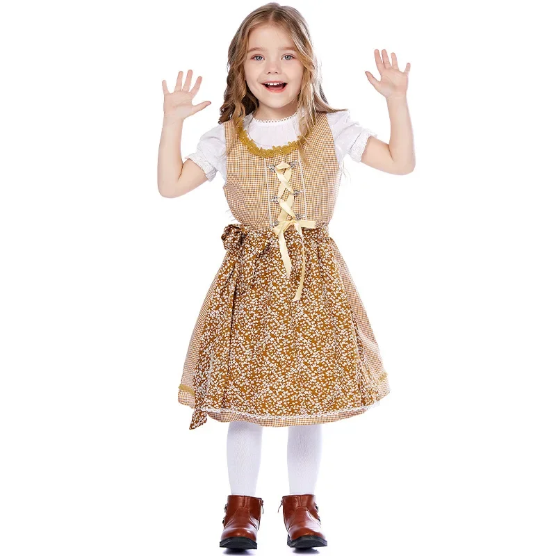 Girl Oktoberfest Costume for Kids 4 6 8 10 12 16Y Fantasy Beer Girl Cosplay Children Carnival Halloween Party Fancy Dresses Up