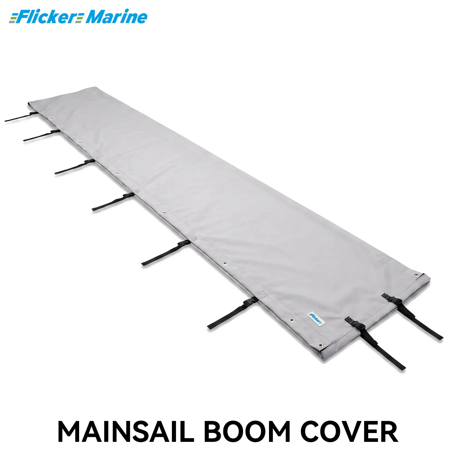 FLICKER MARINE Mainsail Boom Cover Standard Style Multi Size Polyester UV Resistant Durable Reinforced Stitching Sailboat Cover