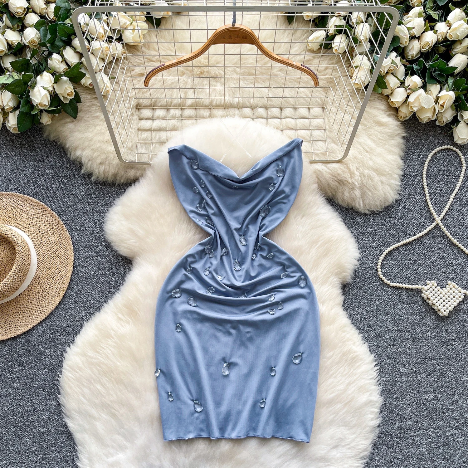 فستان نسائي ماسي Ins Hotsweet على الورك فستان نسائي عصري ليلي خارج النادي ملابس الشارع الشهير فستان نسائي مثير لحفلات العشاء والولائم المسائية #6