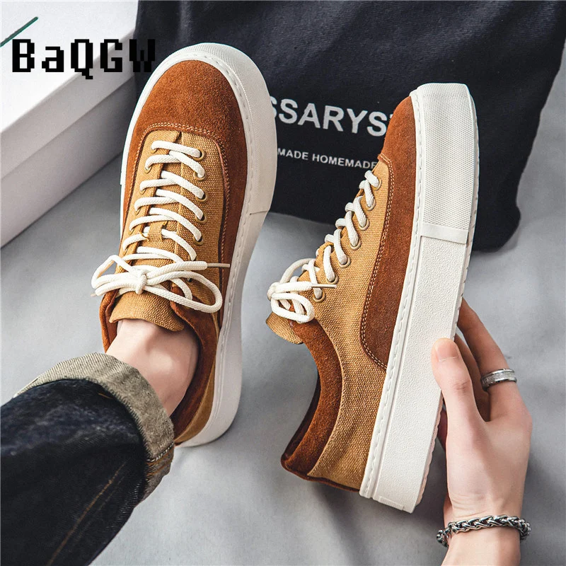 

Korean Fashion Casual Canvas Sneakers Men Harajuku Platform Canvas Shoes Man Breathable Men's Vulcanized Shoes Zapatos De Lona