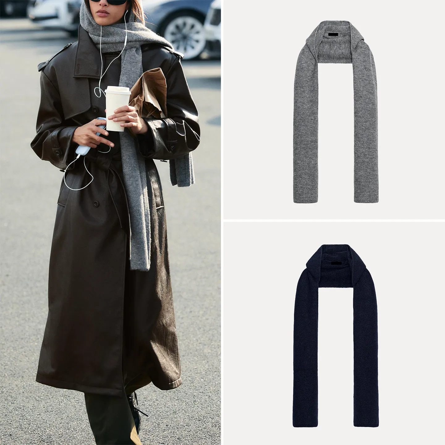 Casual Commute Hat Scarf Two-tone  Color Ladies Fashion Accessory Autumn Season Comfortable Wear Daily Leisure Style