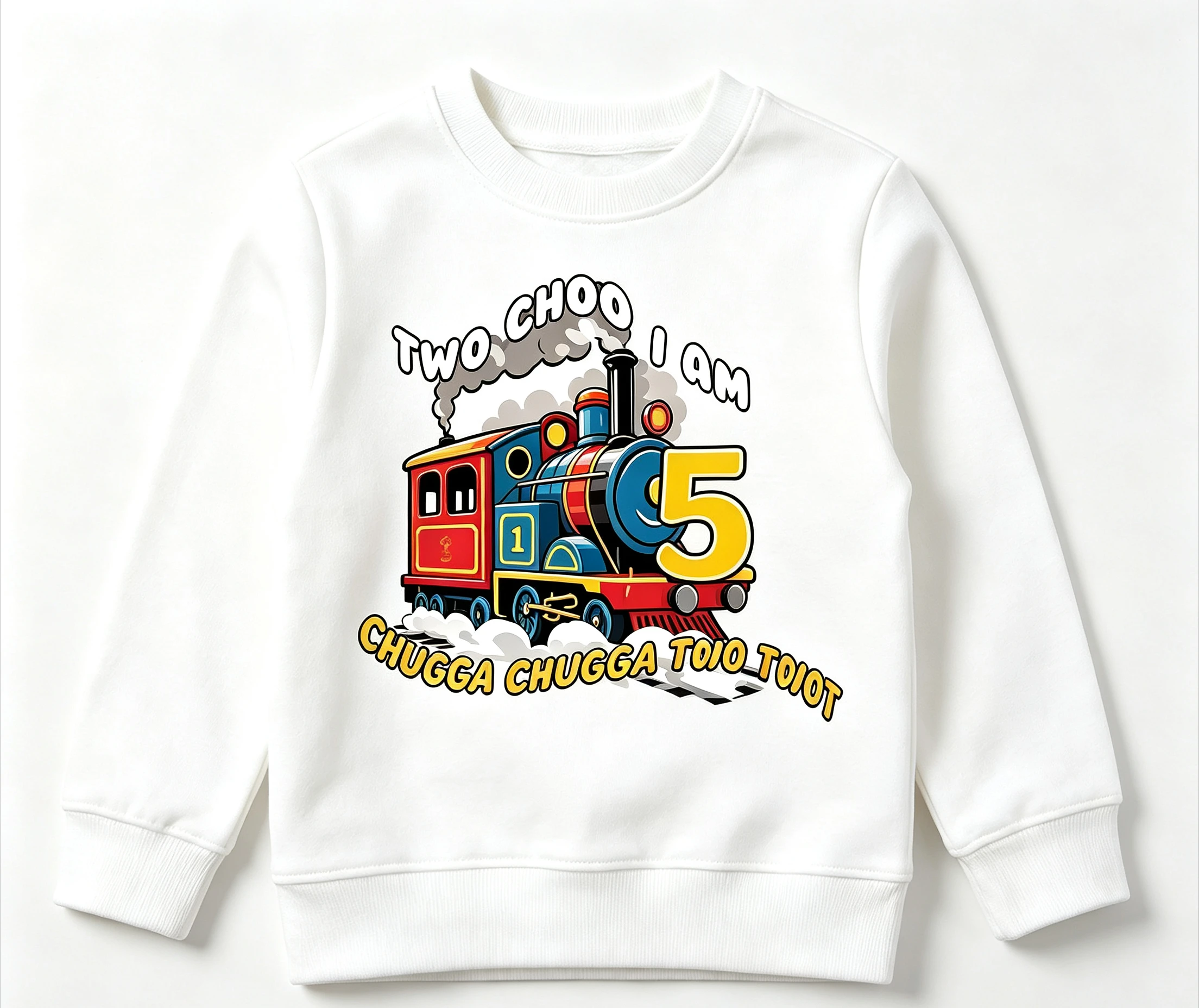 Children Cartoon Train Birthday Sweatshirt 1-10 Number Print Boys Girls Long Sleeve Party Top