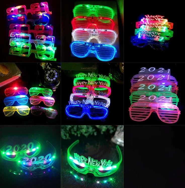 

Party LED Glasses Glow In The Dark Halloween Christmas Wedding Carnival Birthday Party Props Accessory Neon Flashing Toys ni326