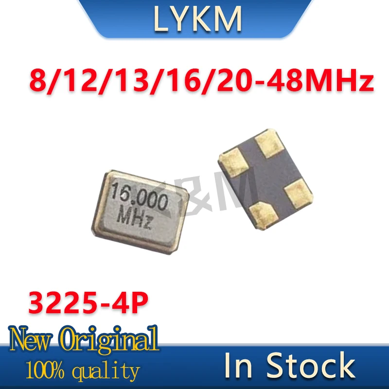 10/PCS 3225_4P patch passive quartz crystal oscillator 8MHz 12MHz 13MHz 16MHz 20MHz 24MHz 25MHz 26MHz 27MHz 30MHz 32MHz 40MHz