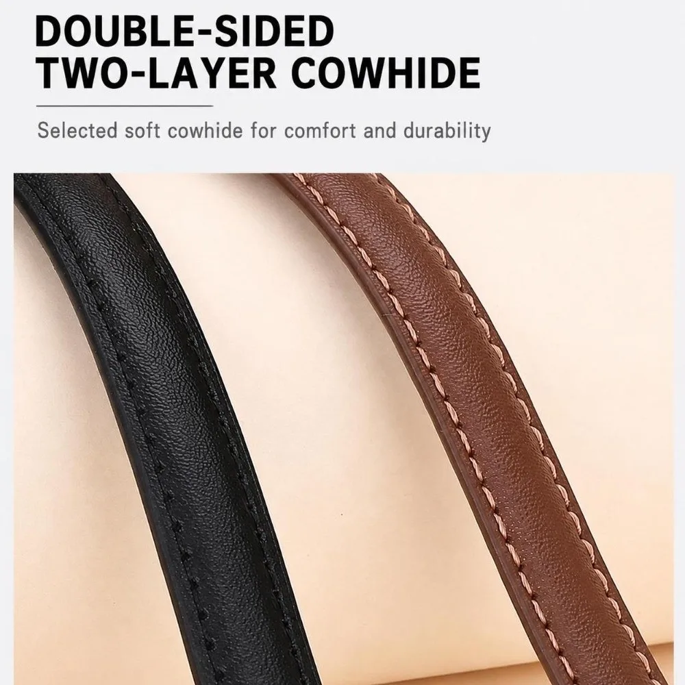Simple Bow Buckle Women's Belt Leather Adjustable Fit Waist Belt Bow Buckle Belt Daily Outfits