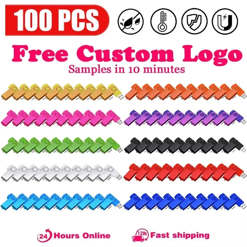 

Custom LOGO 100PCS Flash Drive Pen Drive High Speed Usb Stick 2. 0 4GB 8GB 16GB 32GB 64GB Memoria Stick Memory Pendrive 128GB