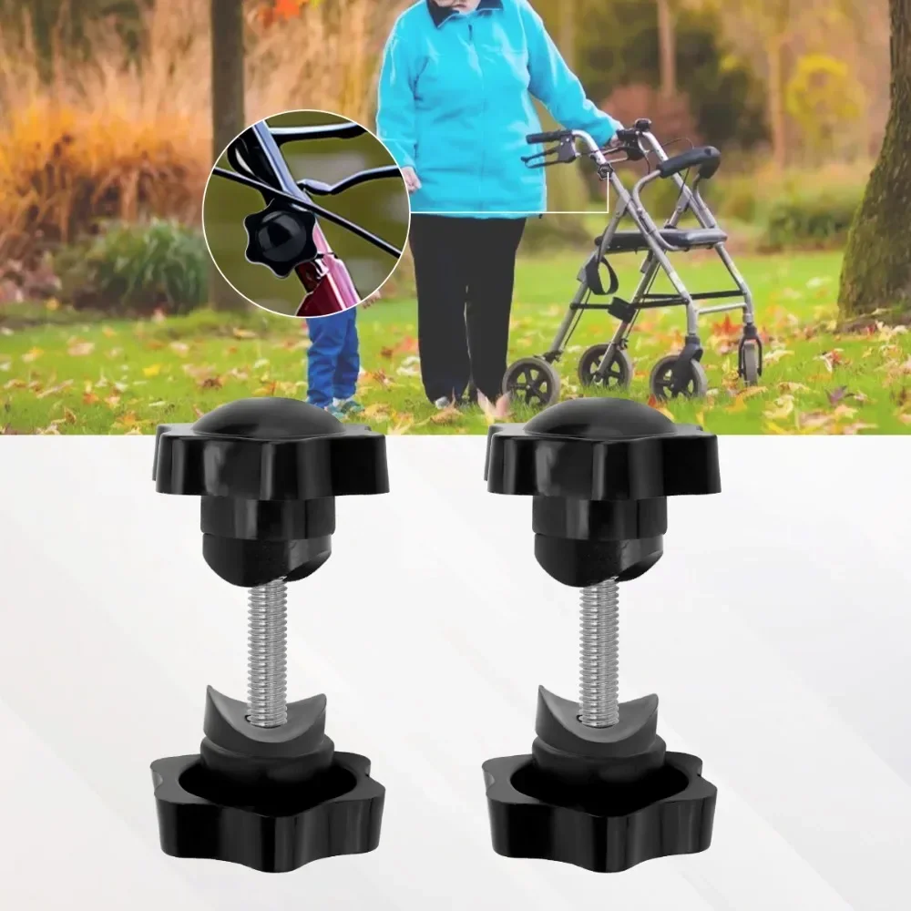 

2 /4 Sets T Bolt with Threaded Arm Adjustment Knobs and Washers for Rolling Walkers Replacement Parts M6 Track Bolt Set