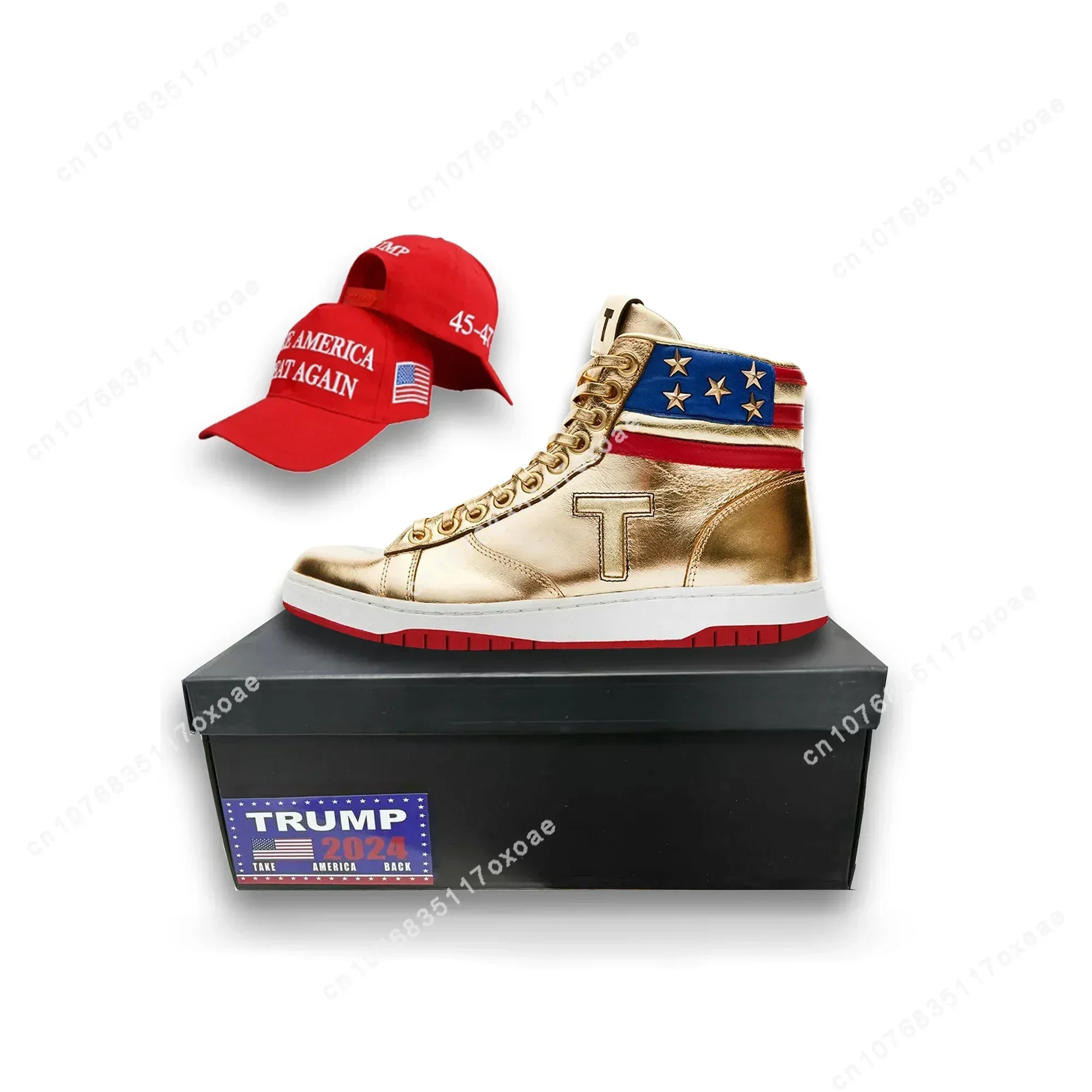 

Big Size 47 48 Trump Shooting Makes Me Stronger 2024 MAGA Gold Sneakers Never Surrender Gym Shoes Men's Womens Boots With Hat