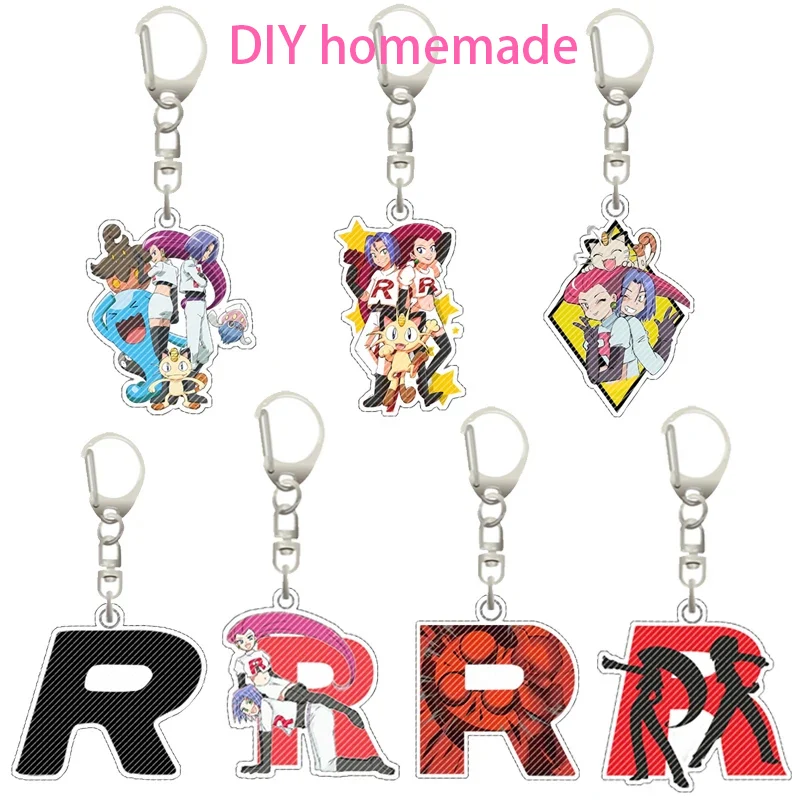 

Pokemon R James Meowth Logo Keychain Bag Pendant Anime Mega Evolutions Sv10 Sv11 Sv9 151 Logo Acrylic Keychain Pendant Gift