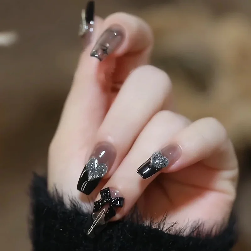24PCS/1BOX Hot girls Wear Wholesale Bow Hot Girls Nail Art Fake Nails