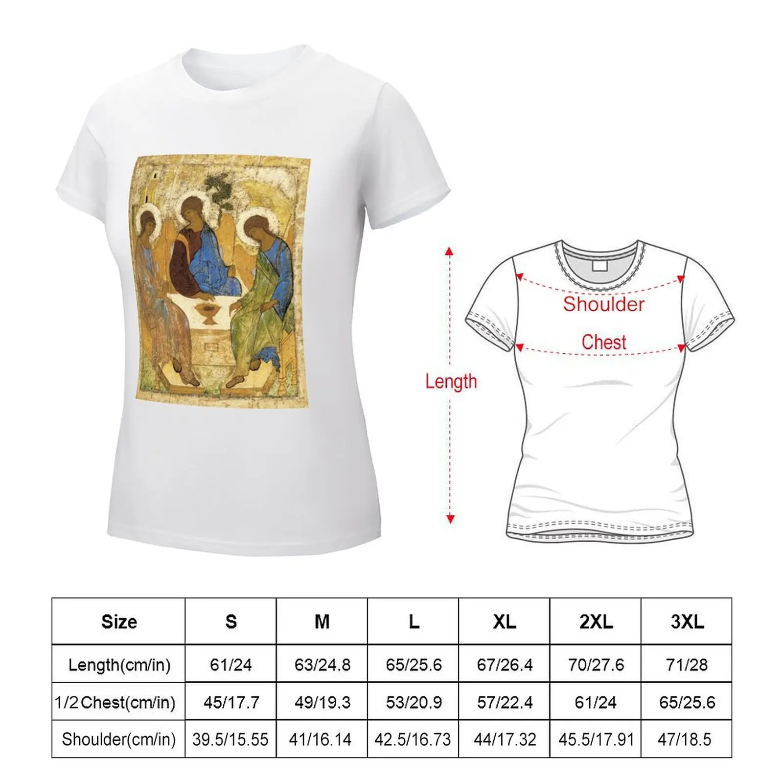 The Trinity : The Hospitality of Abraham T-shirt vintage clothes animal print shirt for girls cute clothes Woman fashion