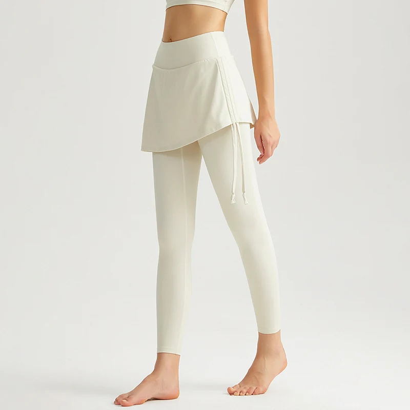 Nuove gonne che coprono i fianchi Pantaloni da donna Autunno ad asciugatura rapida Pantaloni sportivi da tennis Collant ad alta elasticità Fitness Pilates Yoga Leggings